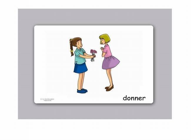 pour l’enseignement de l‘français à la garderie Yo-Yee Flashcards Cartes images pour l’encouragement linguistique Verbe 3 au jardin d’enfants et à l’école primaire 